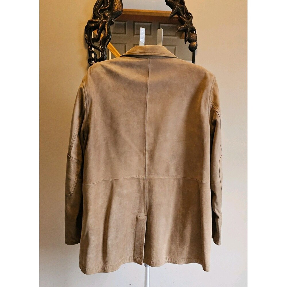 Orvis Leather Field Jacket Mens 46 Brown Blazer Hunting Coat Bandara Zambezi - Picture 9 of 10